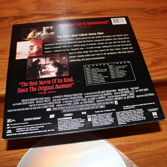 3/$88❤️flawless disc THE CROW Widescreen Laserdisc THX Miramax Brandon Lee - Picture 2 of 4